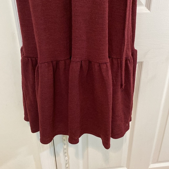 Max Studio Women's Burgundy V-Neck Sweater Dress - Picture 3 of 8
